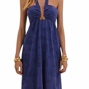 NEW Vix Paula Hermanny Pietra Maxi Dress Blue Purple Resort Wear XS With Tags